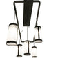 Meyda Lighting Putrelo 78" 5-Light Old Wrought Iron Oblong Chandelier With Contrail Mist Idalight Shade