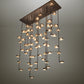 Meyda Lighting Pux 122" 72-Light Flat Black & Brass Tint Cascading Chandelier