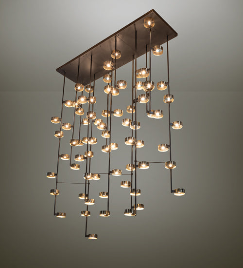 Meyda Lighting Pux 122" 72-Light Flat Black & Brass Tint Cascading Chandelier
