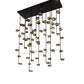 Meyda Lighting Pux 122" 72-Light Flat Black & Brass Tint Cascading Chandelier