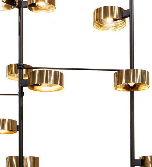 Meyda Lighting Pux 122" 72-Light Flat Black & Brass Tint Cascading Chandelier