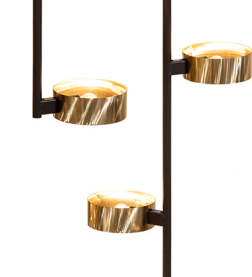 Meyda Lighting Pux 122" 72-Light Flat Black & Brass Tint Cascading Chandelier