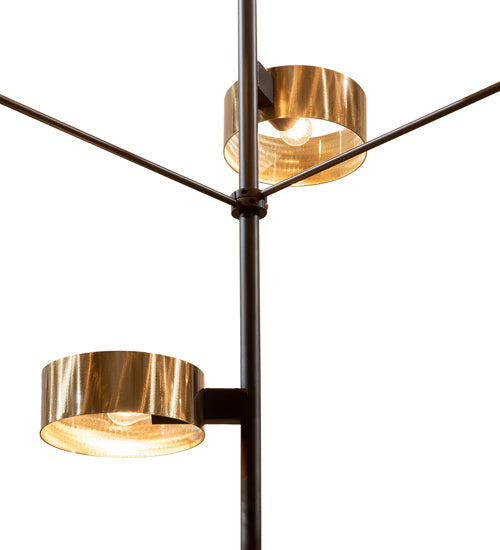 Meyda Lighting Pux 122" 72-Light Flat Black & Brass Tint Cascading Chandelier