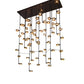 Meyda Lighting Pux 122" 72-Light Flat Black & Brass Tint Cascading Chandelier