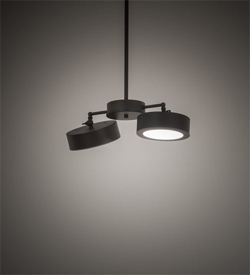Meyda Lighting Pux 18" 2-Light Weatherable Silver Pendant Light With White Shade
