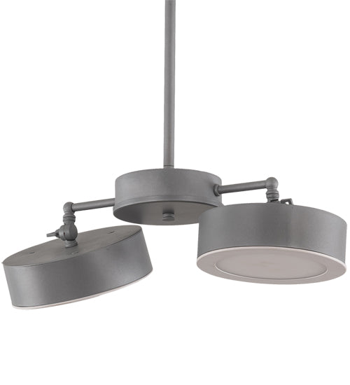 Meyda Lighting Pux 18" 2-Light Weatherable Silver Pendant Light With White Shade