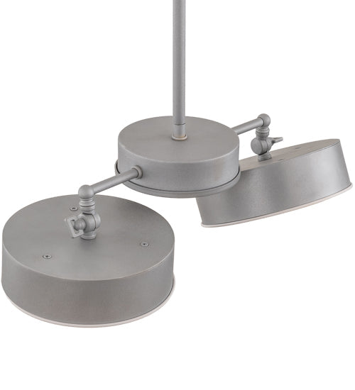 Meyda Lighting Pux 18" 2-Light Weatherable Silver Pendant Light With White Shade
