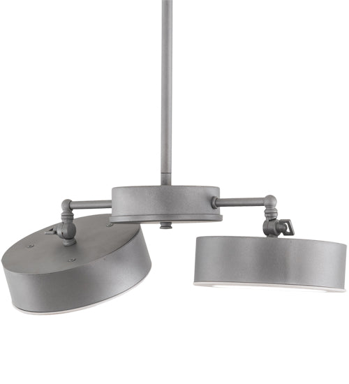 Meyda Lighting Pux 18" 2-Light Weatherable Silver Pendant Light With White Shade