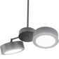 Meyda Lighting Pux 18" 2-Light Weatherable Silver Pendant Light With White Shade