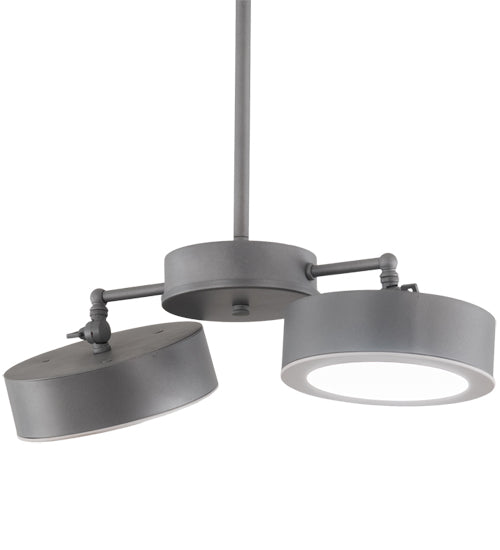 Meyda Lighting Pux 18" 2-Light Weatherable Silver Pendant Light With White Shade