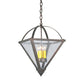 Meyda Lighting Pyramid 20" 4-Light Mahogany Bronze Inverted Pendant Light With Clear Seeded Shade Glass