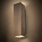 Meyda Lighting Quadrato 10" 2-Light Brushed Aluminum Tower Wall Sconce