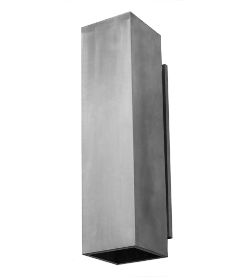 Meyda Lighting Quadrato 10" 2-Light Brushed Aluminum Tower Wall Sconce