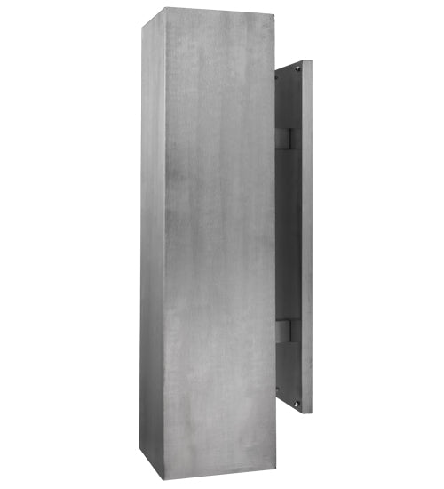 Meyda Lighting Quadrato 10" 2-Light Brushed Aluminum Tower Wall Sconce