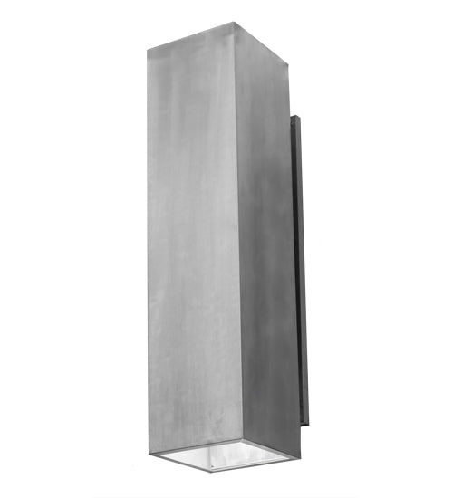 Meyda Lighting Quadrato 10" 2-Light Brushed Aluminum Tower Wall Sconce