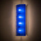 Meyda Lighting Quadrato 10" 4-Light Nickel Mist Wall Sconce With Blue & Clear Mist Shade Glass