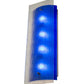 Meyda Lighting Quadrato 10" 4-Light Nickel Mist Wall Sconce With Blue & Clear Mist Shade Glass