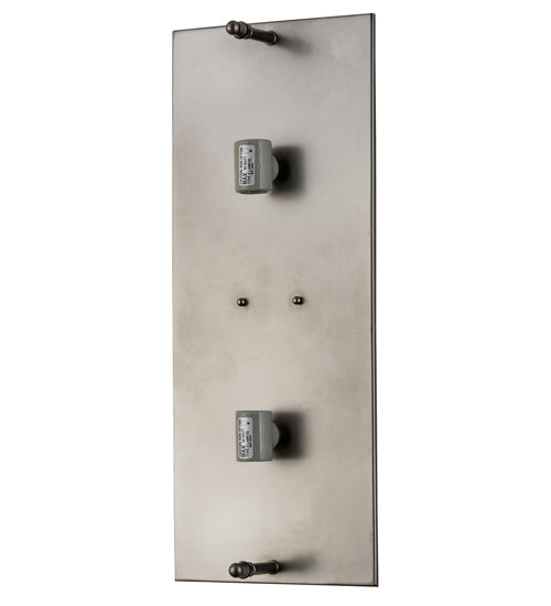 Meyda Lighting Quadrato 10" 4-Light Nickel Mist Wall Sconce With Blue & Clear Mist Shade Glass