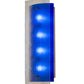 Meyda Lighting Quadrato 10" 4-Light Nickel Mist Wall Sconce With Blue & Clear Mist Shade Glass