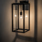 Meyda Lighting Quadrato 10" Flat Black Wall Sconce With Clear Shade Glass