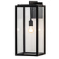 Meyda Lighting Quadrato 10" Flat Black Wall Sconce With Clear Shade Glass