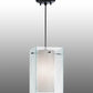 Meyda Lighting Quadrato 10" Textured Black Mist Pendant Light With Mist and White Shade Glass