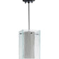 Meyda Lighting Quadrato 10" Textured Black Mist Pendant Light With Mist and White Shade Glass