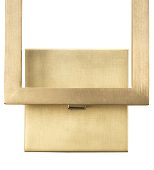 Meyda Lighting Quadrato 12" 2-Light Brushed Brass Langedon Wall Sconce With White Eggshell Textrene Shade