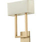Meyda Lighting Quadrato 12" 2-Light Brushed Brass Langedon Wall Sconce With White Eggshell Textrene Shade