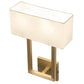 Meyda Lighting Quadrato 12" 2-Light Brushed Brass Langedon Wall Sconce With White Eggshell Textrene Shade