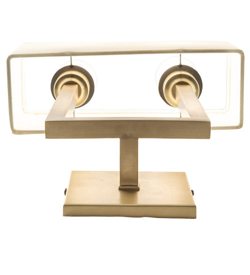 Meyda Lighting Quadrato 12" 2-Light Brushed Brass Langedon Wall Sconce With White Eggshell Textrene Shade