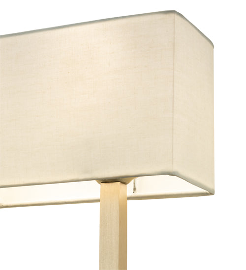 Meyda Lighting Quadrato 12" 2-Light Brushed Brass Langedon Wall Sconce With White Eggshell Textrene Shade