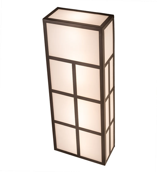 Meyda Lighting Quadrato 12" 6-Light Exterior Oil Rubbed Bronze Helsinki Wall Sconce With White Statuario Idalight Shade Glass