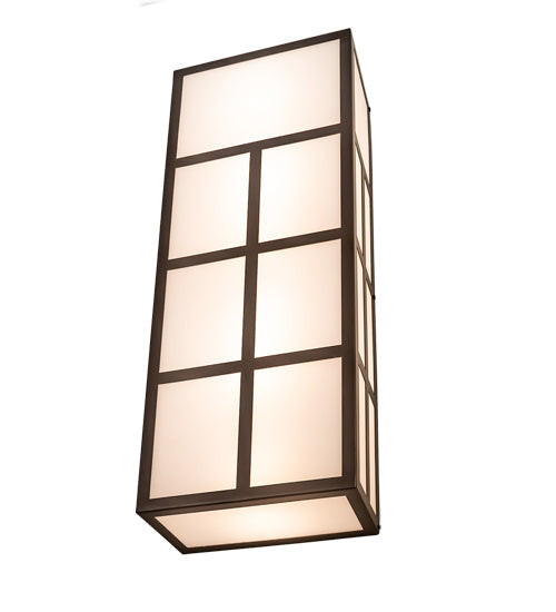 Meyda Lighting Quadrato 12" 6-Light Exterior Oil Rubbed Bronze Helsinki Wall Sconce With White Statuario Idalight Shade Glass