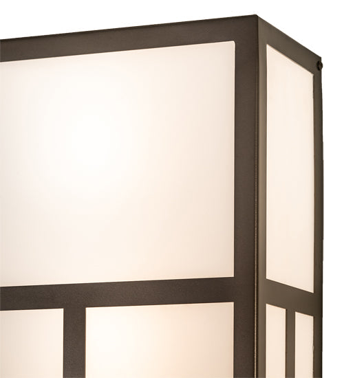 Meyda Lighting Quadrato 12" 6-Light Exterior Oil Rubbed Bronze Helsinki Wall Sconce With White Statuario Idalight Shade Glass