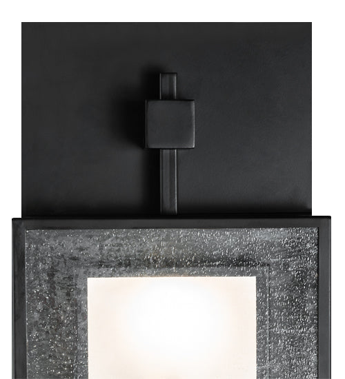 Meyda Lighting Quadrato 13" 4-Light Phosphate & Solar Black Wall Sconce With Clear Seeded & Statuario Idalight Shade