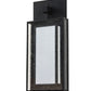 Meyda Lighting Quadrato 13" 4-Light Phosphate & Solar Black Wall Sconce With Clear Seeded & Statuario Idalight Shade