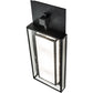 Meyda Lighting Quadrato 13" 4-Light Phosphate & Solar Black Wall Sconce With Clear Seeded & Statuario Idalight Shade