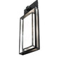 Meyda Lighting Quadrato 13" 4-Light Phosphate & Solar Black Wall Sconce With Clear Seeded & Statuario Idalight Shade