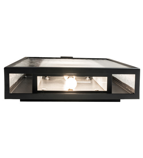 Meyda Lighting Quadrato 13" 4-Light Phosphate & Solar Black Wall Sconce With Clear Seeded & Statuario Idalight Shade