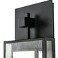 Meyda Lighting Quadrato 13" 4-Light Phosphate & Solar Black Wall Sconce With Clear Seeded & Statuario Idalight Shade