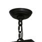 Meyda Lighting Quadrato 15" Solar Black Kitzi Pendant Light With White Statuario Idalight Shade Glass