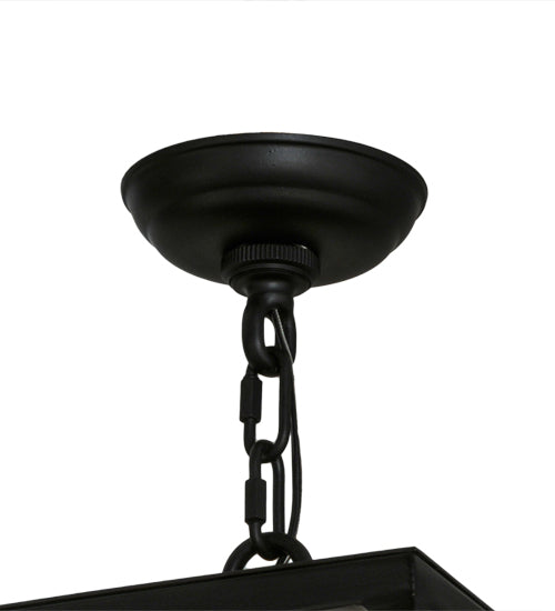 Meyda Lighting Quadrato 15" Solar Black Kitzi Pendant Light With White Statuario Idalight Shade Glass