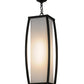 Meyda Lighting Quadrato 15" Solar Black Kitzi Pendant Light With White Statuario Idalight Shade Glass
