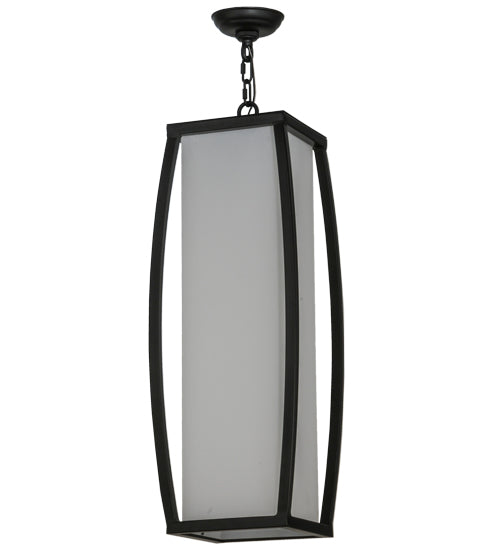 Meyda Lighting Quadrato 15" Solar Black Kitzi Pendant Light With White Statuario Idalight Shade Glass