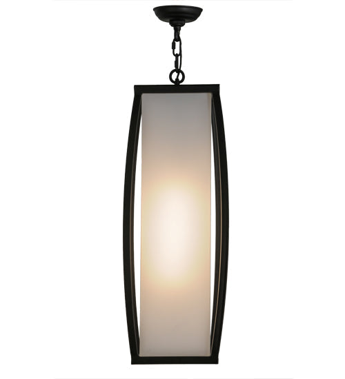 Meyda Lighting Quadrato 15" Solar Black Kitzi Pendant Light With White Statuario Idalight Shade Glass