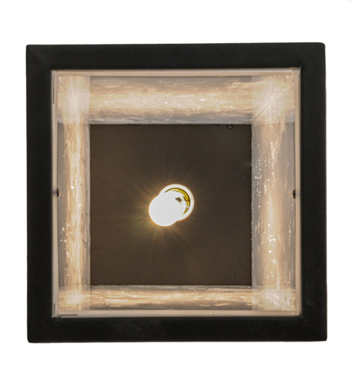 Meyda Lighting Quadrato 15" Solar Black Kitzi Pendant Light With White Statuario Idalight Shade Glass