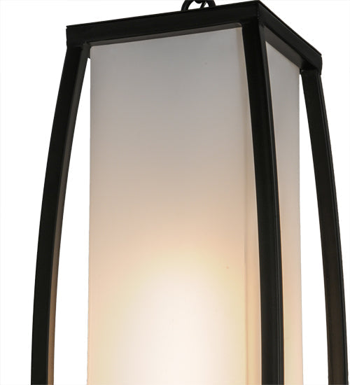 Meyda Lighting Quadrato 15" Solar Black Kitzi Pendant Light With White Statuario Idalight Shade Glass