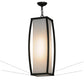 Meyda Lighting Quadrato 15" Solar Black Kitzi Pendant Light With White Statuario Idalight Shade Glass