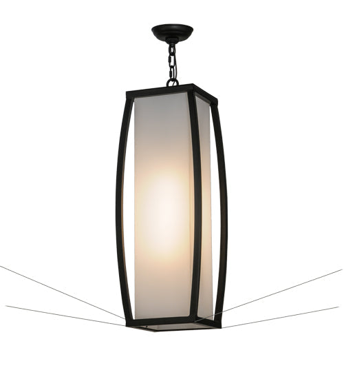 Meyda Lighting Quadrato 15" Solar Black Kitzi Pendant Light With White Statuario Idalight Shade Glass